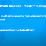 Xpath: text() method