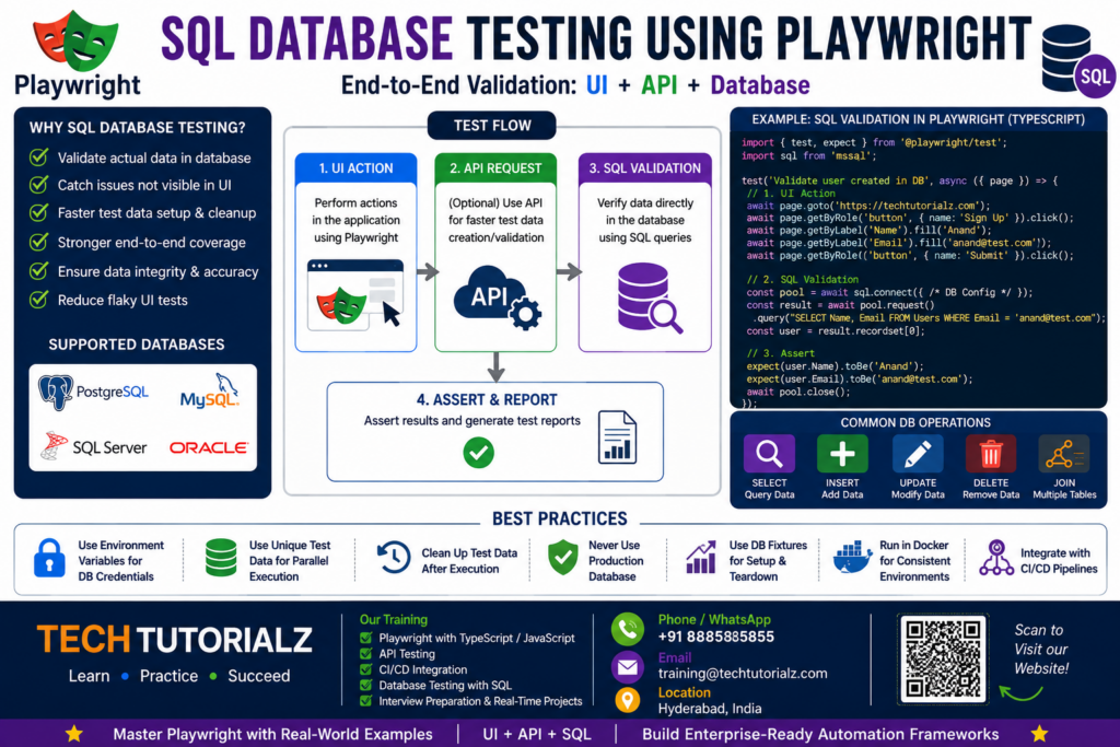 SQL database testing in Playwright